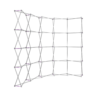 Expandable frame structure for trade show displays and exhibition booth setups