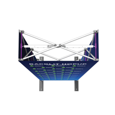 Backlit hopup display structure with tension fabric for trade shows and exhibitions