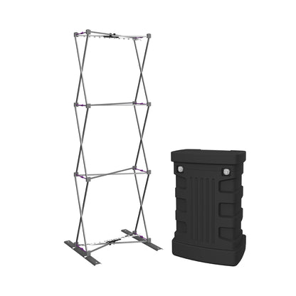 Collapsible trade show display frame and portable case for exhibitions and special events