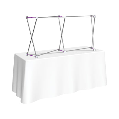 Trade show table frame stand for graphic displays at exhibitions and special events