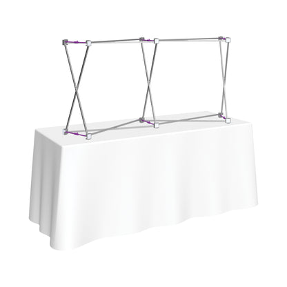 Trade show table frame stand for graphic displays at exhibitions and special events