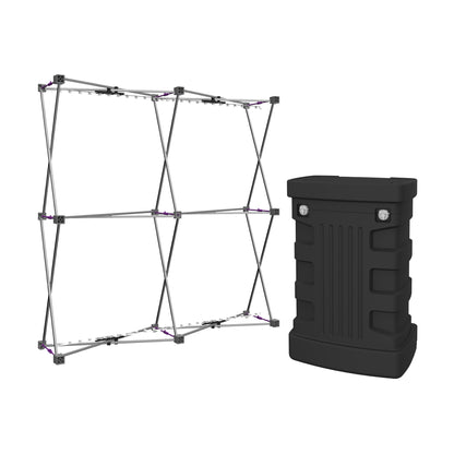 Collapsible trade show display frame with hard case for exhibitions and special events