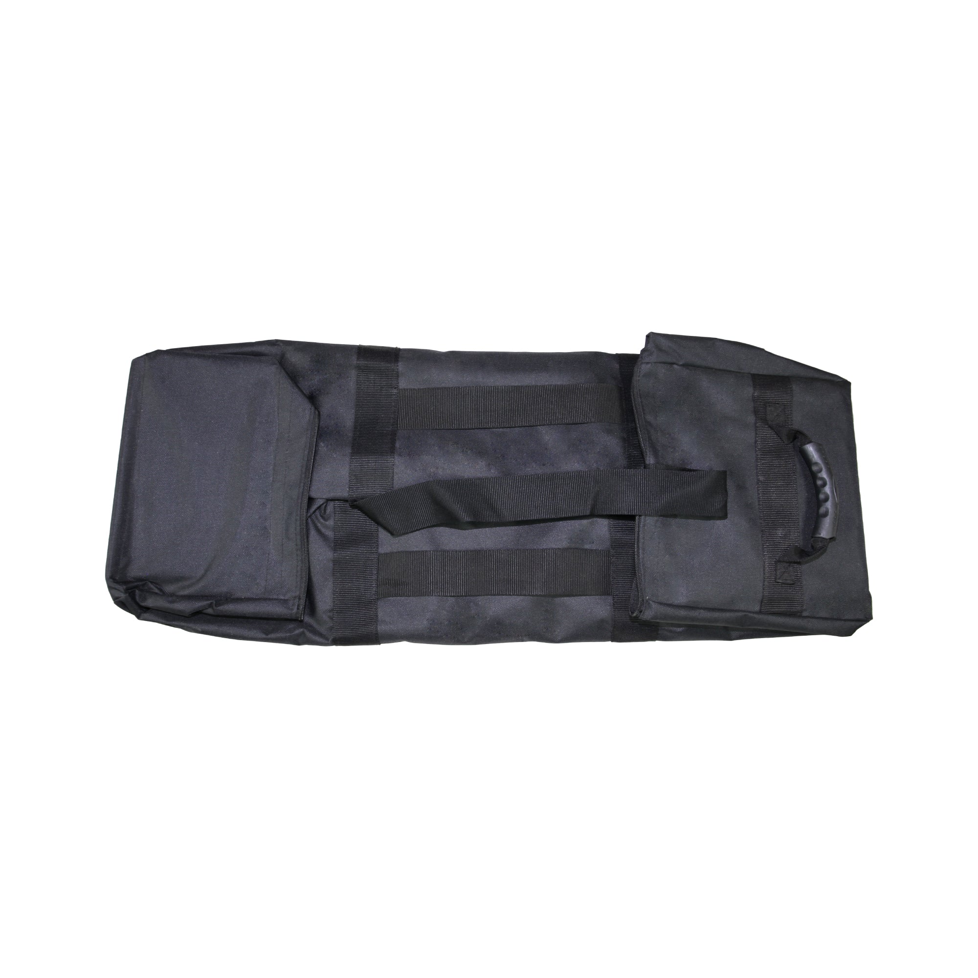 rectangular carrying bag with handle and side pocket designed for trade show and exhibition equipment