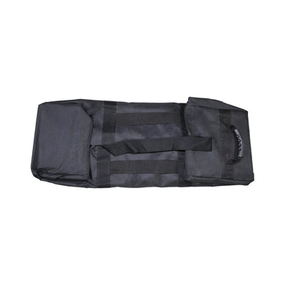 rectangular carrying bag with handle and side pocket designed for trade show and exhibition equipment