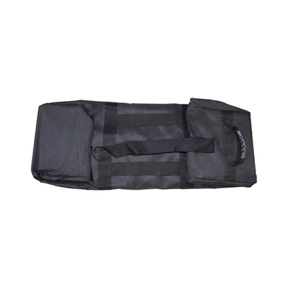rectangular carrying bag with handle and side pocket designed for trade show and exhibition equipment