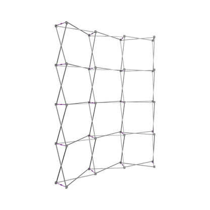 Collapsible pop-up display frame ideal for trade shows, exhibitions, and special event backdrops