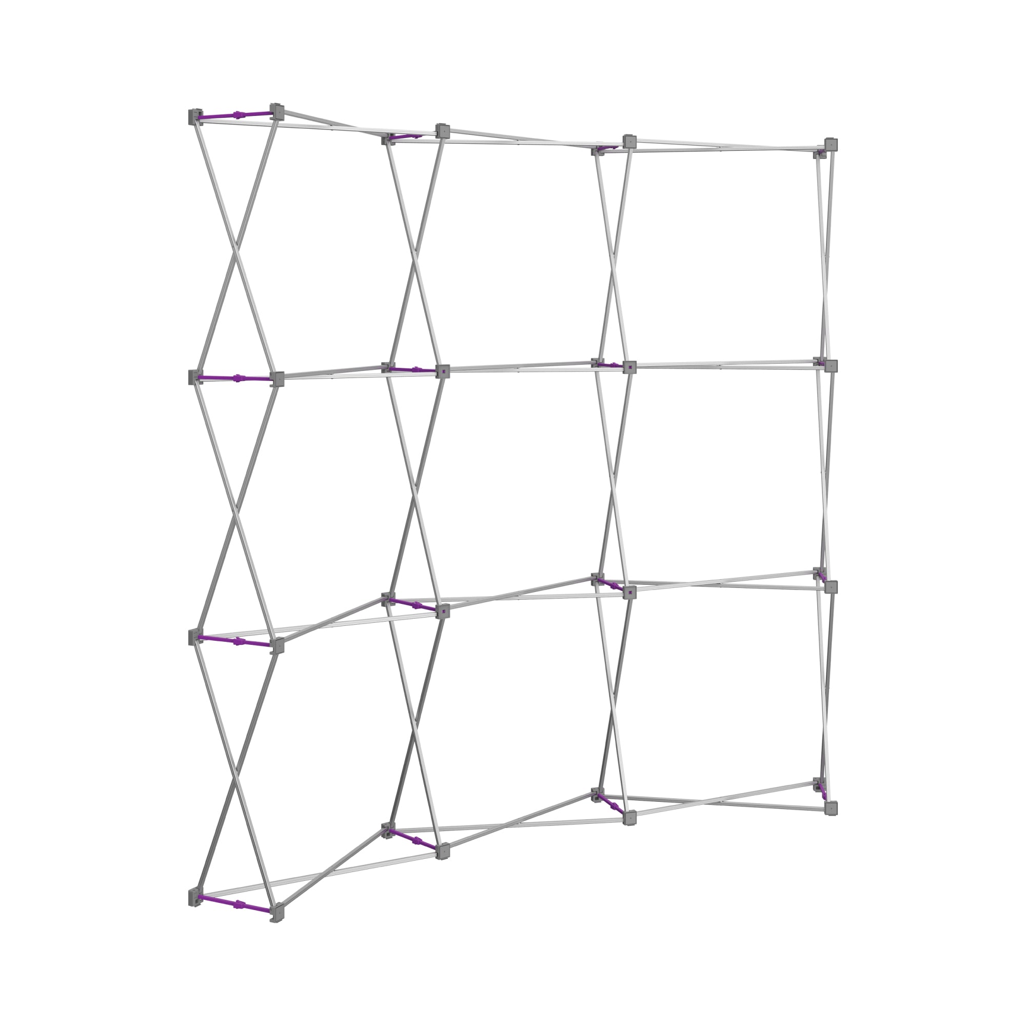 Collapsible metal frame structure for trade show displays and exhibition backdrops