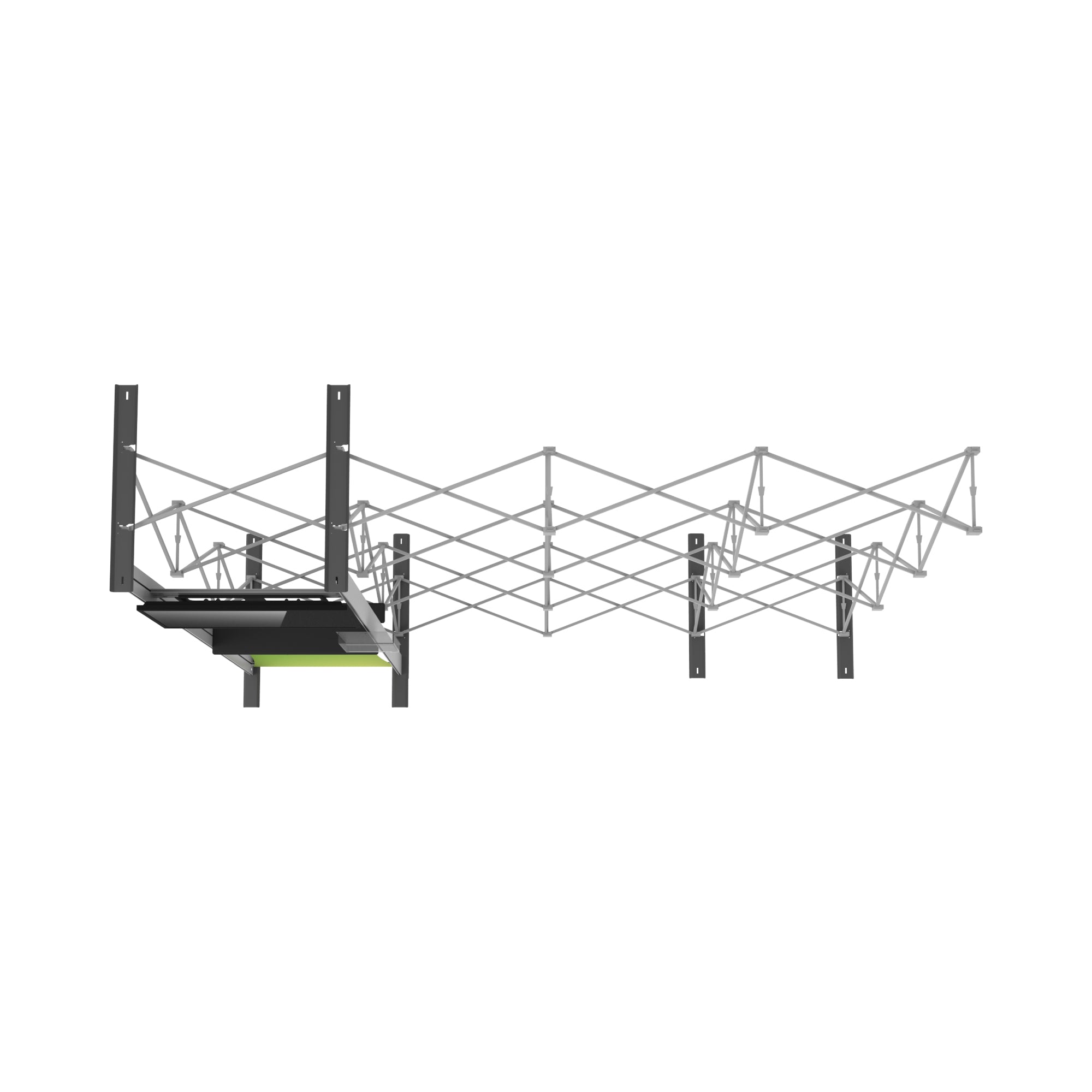 Expandable trade show display frame with metal support structure for exhibitions and events