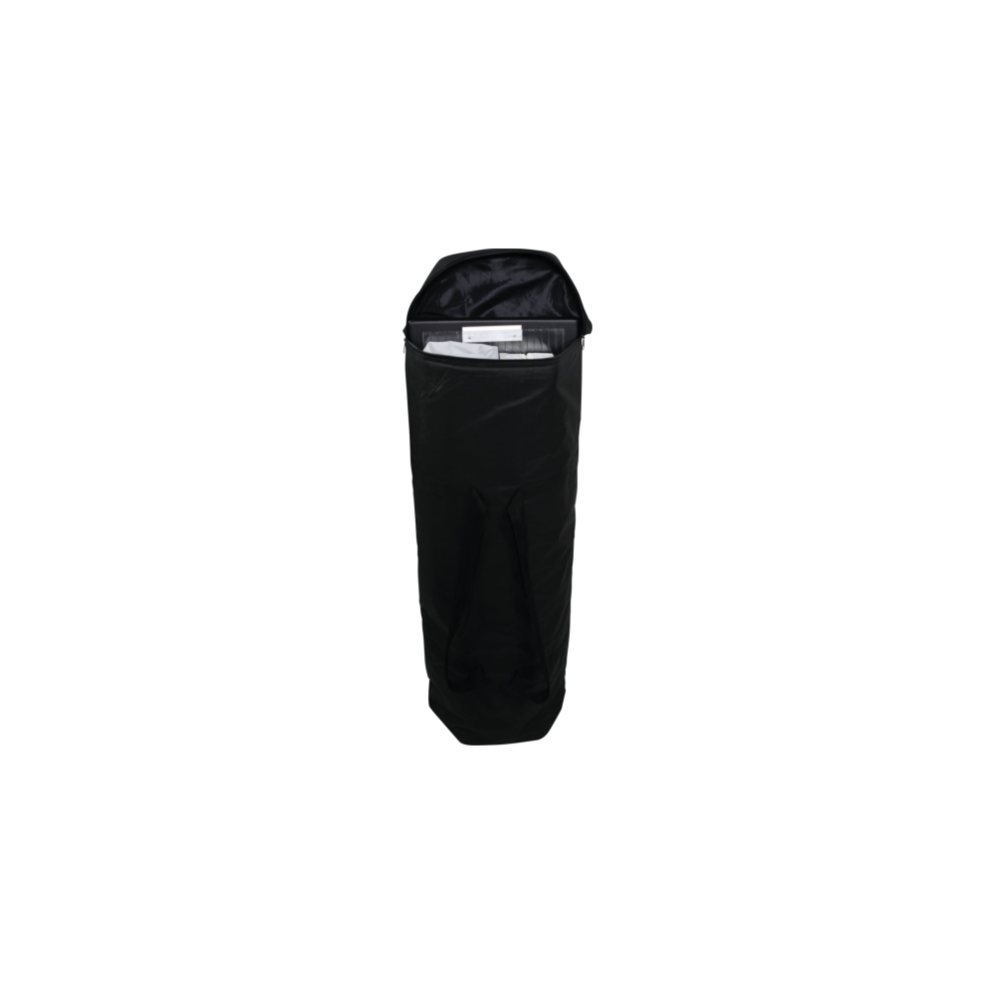 Compact carrying bag with zipper for portable trade show and exhibition display counter