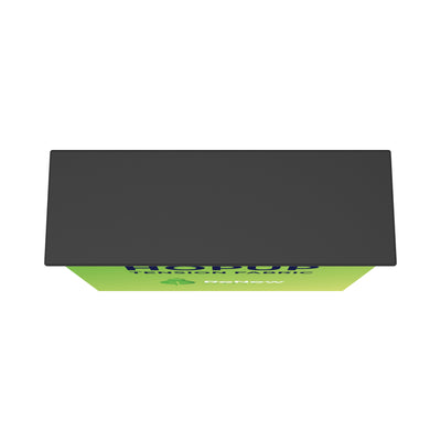 Trade show pop-up counter with tension fabric graphics for exhibitions and special events