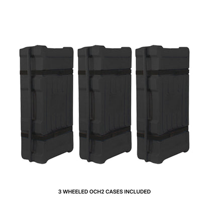 Three durable wheeled cases for easy transport of modular displays at trade shows and exhibitions
