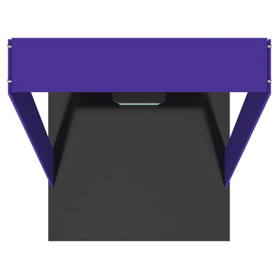 Modular trade show booth with overhead display and open entrance for exhibitions and special events