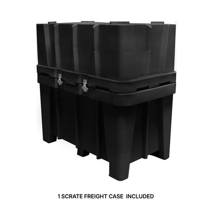 Modular freight case for trade shows and exhibitions with secure metal latches