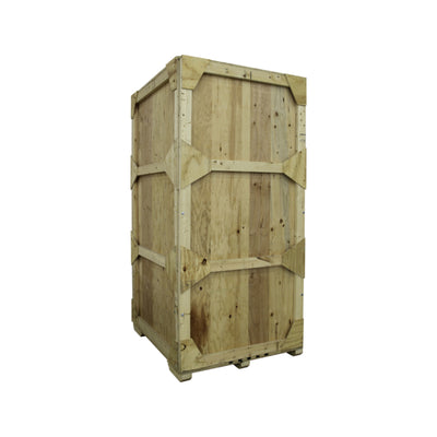 Sturdy wooden crate for safe shipping and storage of trade show displays and exhibition materials