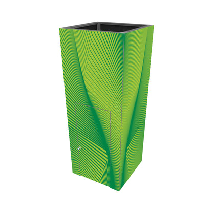 Modular trade show kiosk tower with graphic panels and door for exhibitions and events