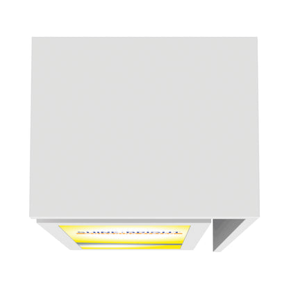 Modular trade show counter with illuminated graphic panel for exhibitions and events