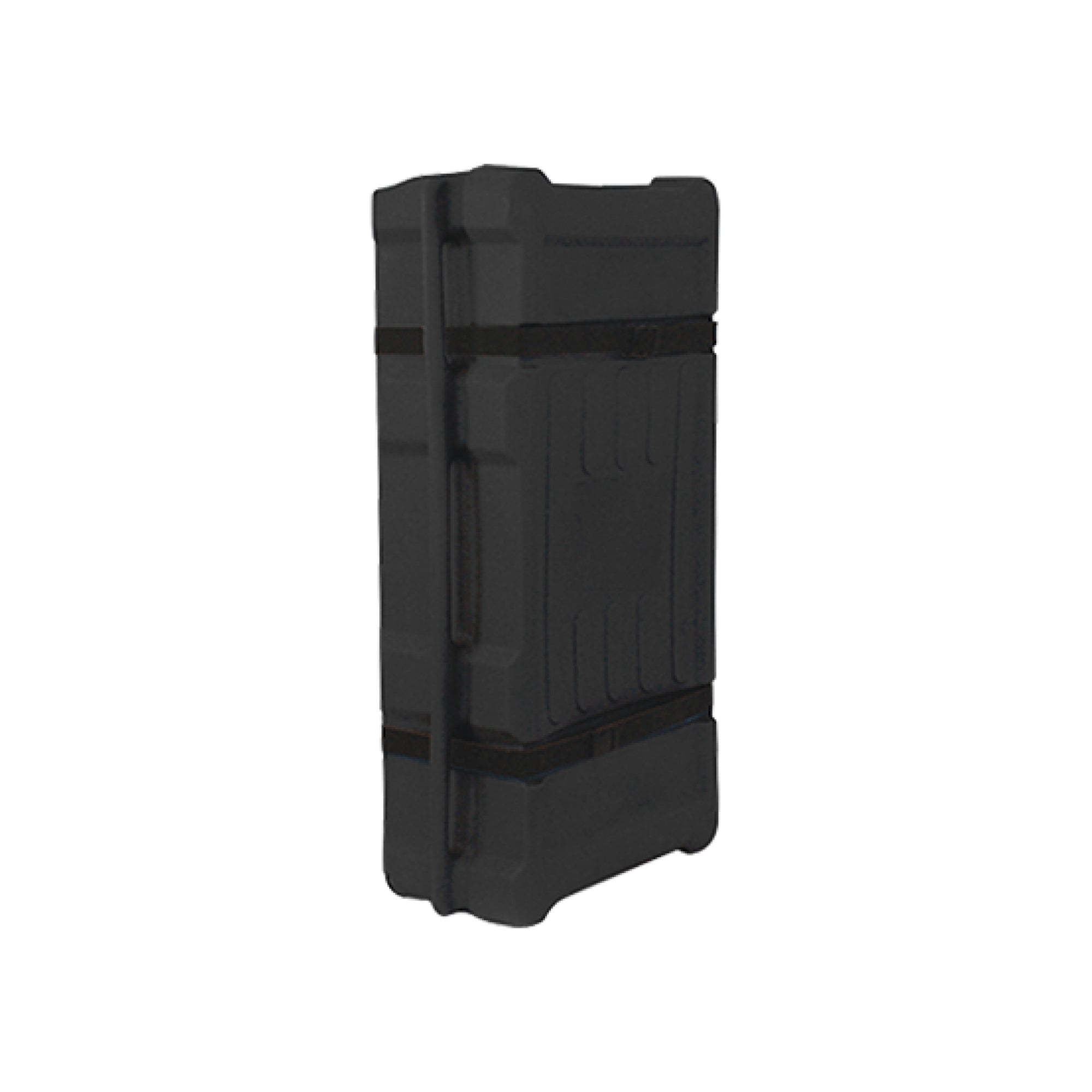 Compact modular trade show counter case designed for easy transport and quick setup at exhibitions