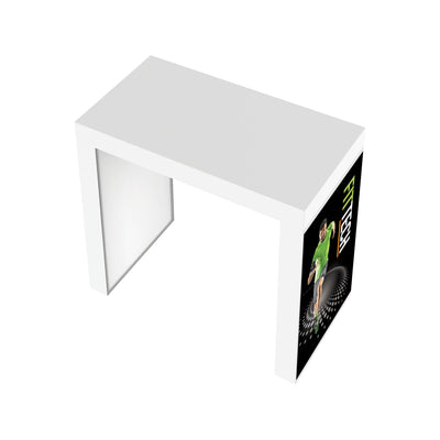 Modular promotional counter with graphic panel for trade shows and exhibitions