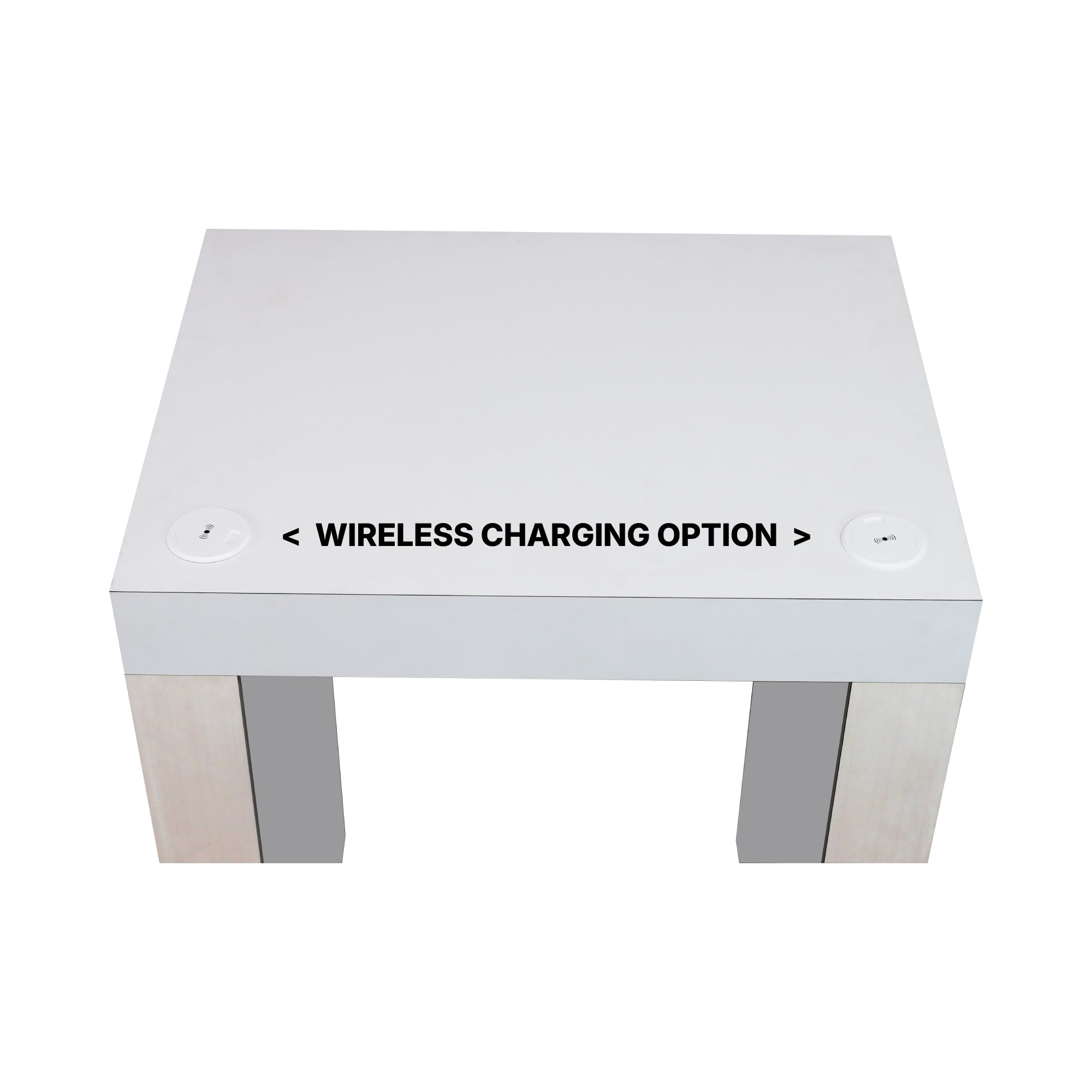 Modular trade show counter with wireless charging option for exhibitions and events