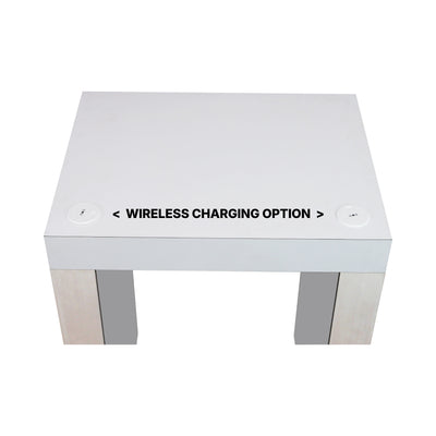 Modular trade show counter with wireless charging option for exhibitions and events