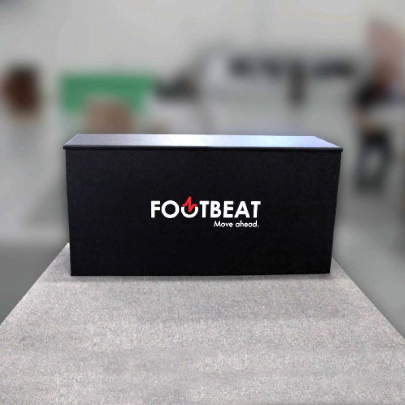 Modular trade show counter with branded logo for exhibitions and special event displays