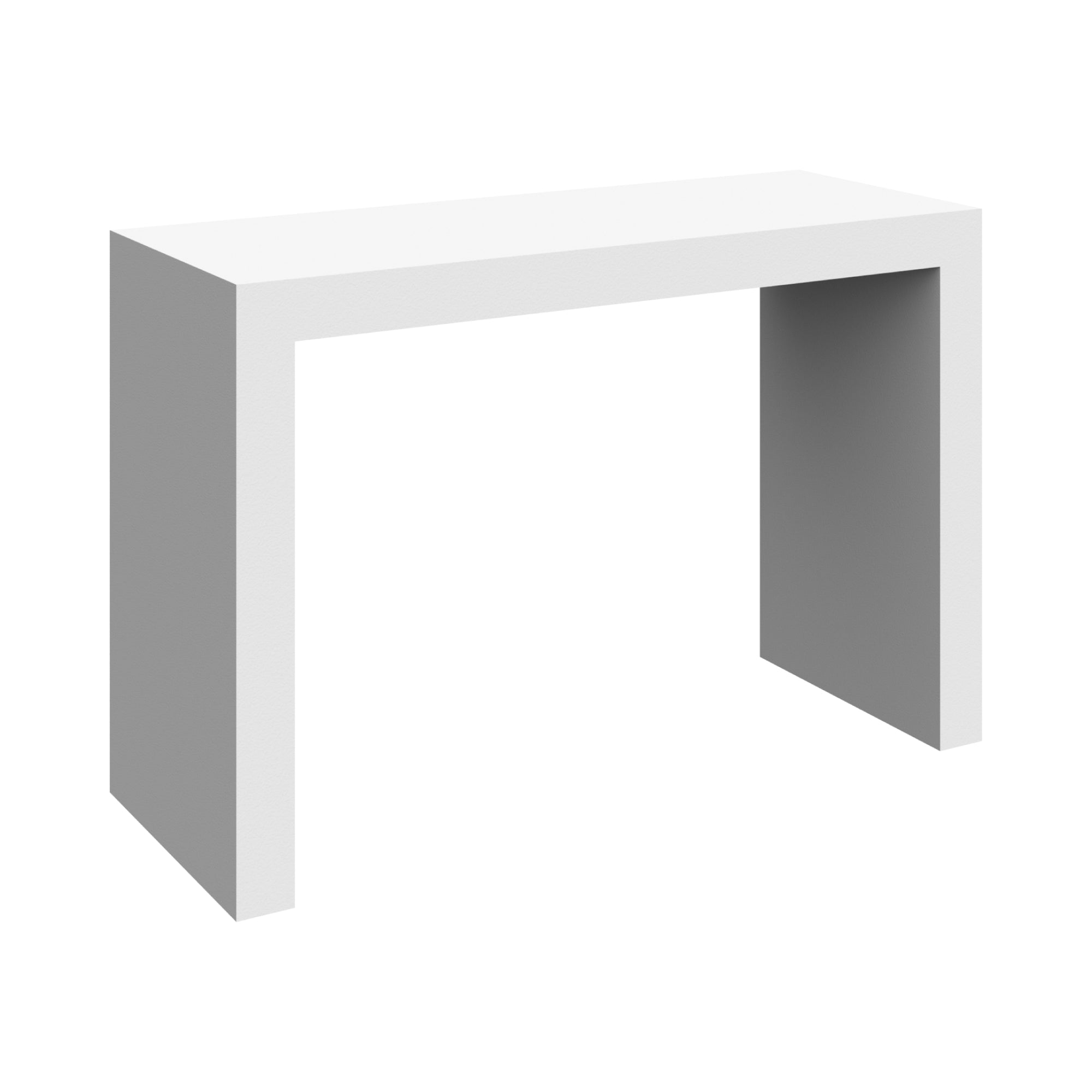 Modular trade show counter with clean, minimalist design for exhibitions and events