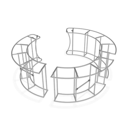 Curved modular trade show counter frame for exhibitions and special event displays