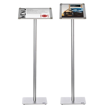 Freestanding info stands with poster holders for trade shows and exhibitions display signage
