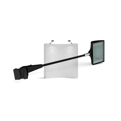 LED display lights with adjustable arms for trade show and exhibition booth lighting