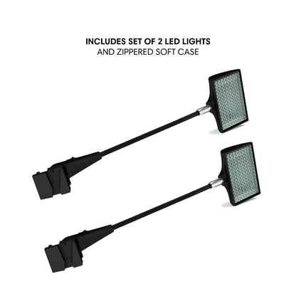 Set of 2 LED lights with clamps for trade show displays and exhibition lighting