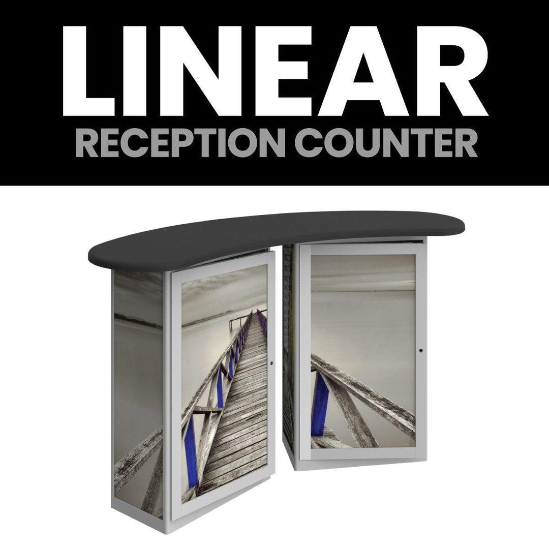 Linear Pro Double Reception Counter - TradeShowPlus