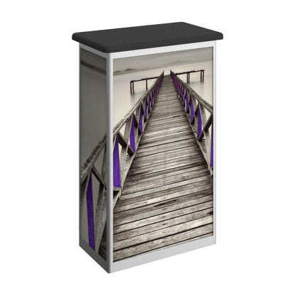Trade show rectangle counter with photo graphic wrap for exhibitions and special events