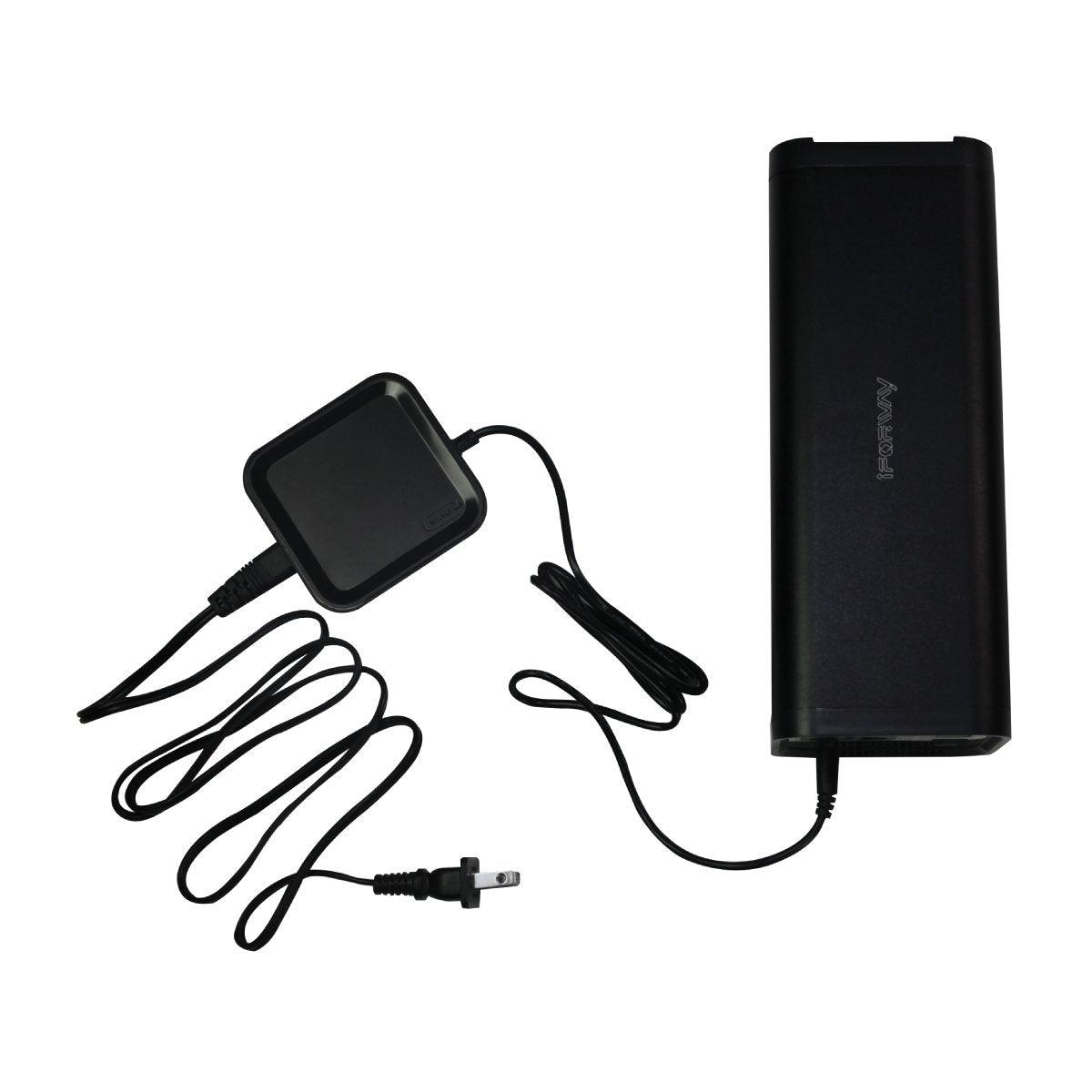 Compact LED light battery pack with power cords ideal for trade shows and special event lighting