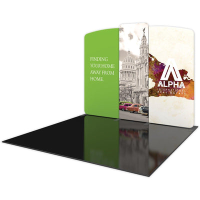 10ft trade show display kit with branded panels for real estate exhibitions and events