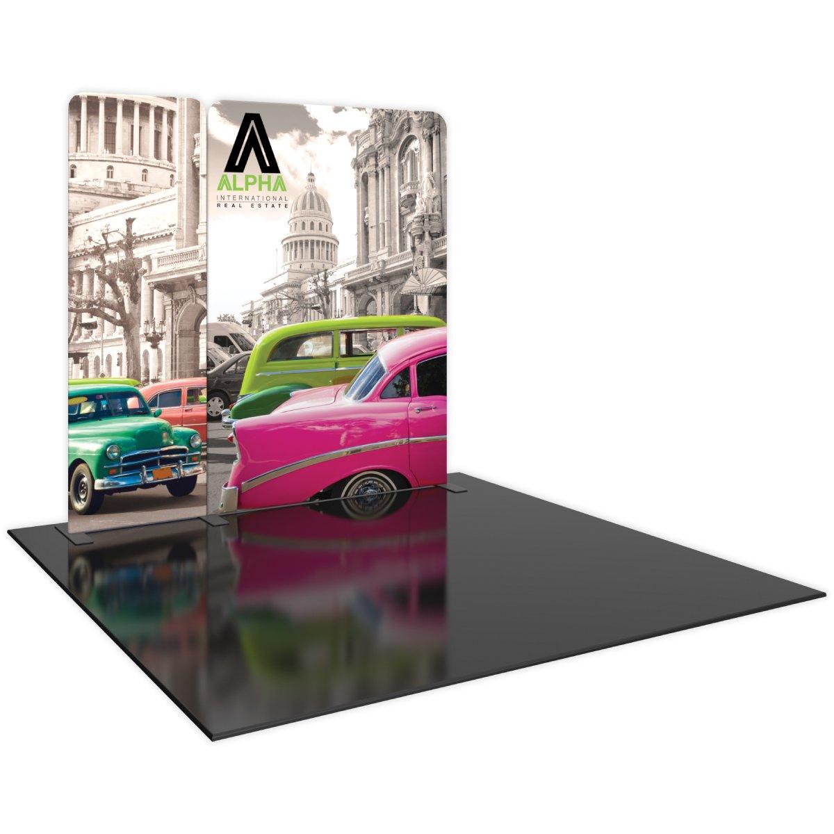 10ft trade show display kit featuring vintage car cityscape graphics for exhibitions and events