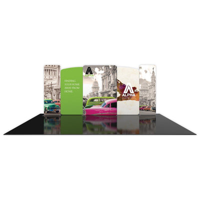 20ft modular trade show display kit with branded graphics for exhibitions and special events