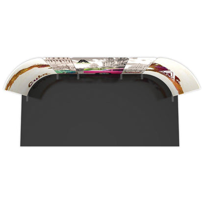 20ft modular trade show display kit with curved graphic panels for exhibitions and special events