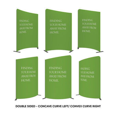 Double sided curved trade show display panels for exhibitions and special events