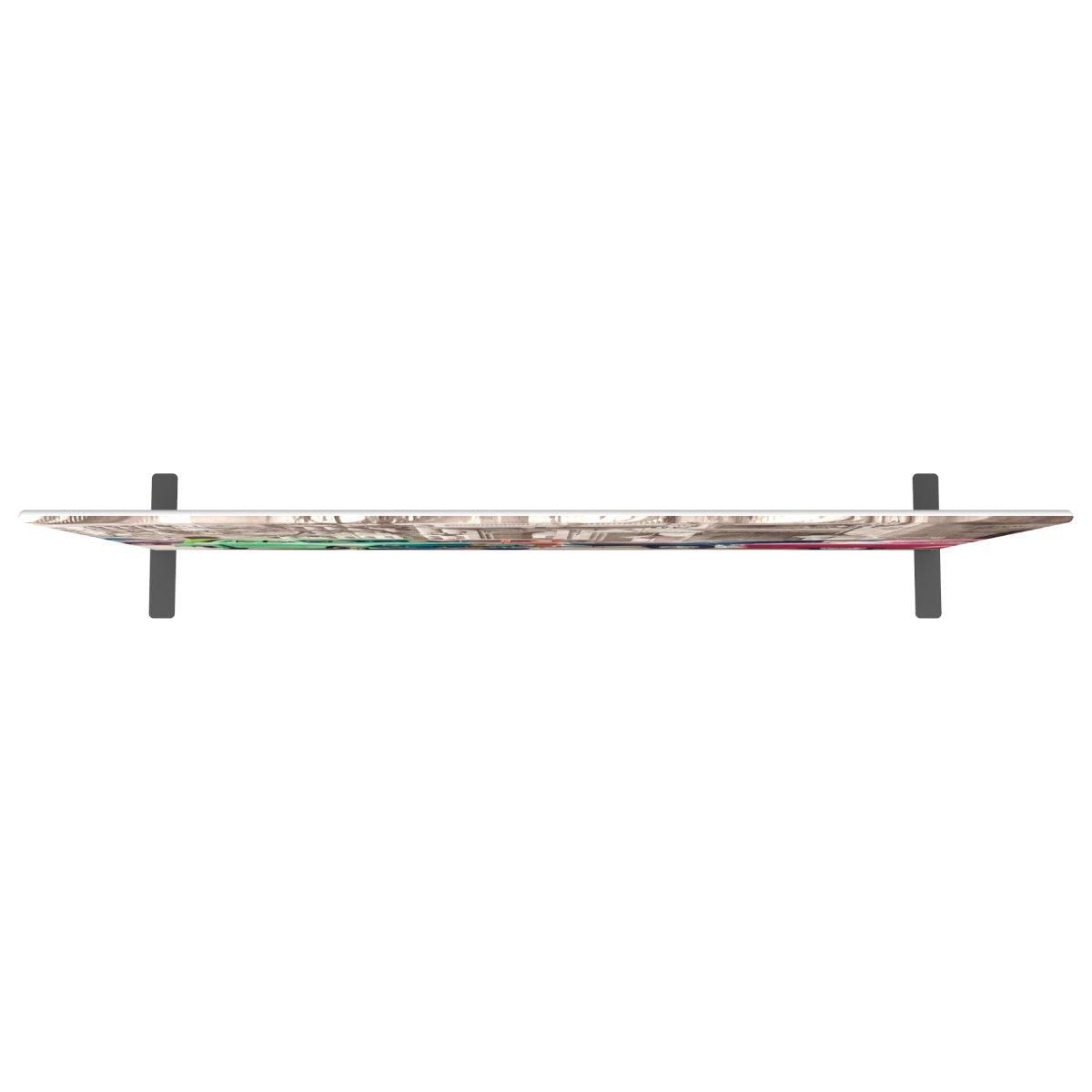 Slim trade show display panel with supporting legs for exhibitions and special event setups