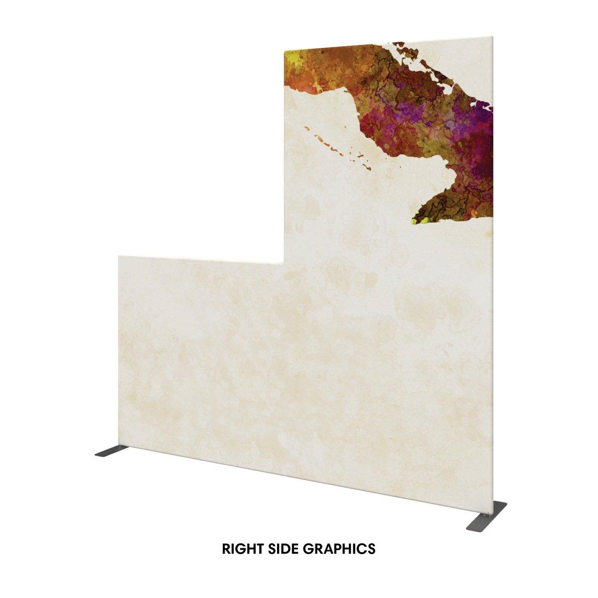 Modular trade show display panel with abstract map graphic for exhibitions and events