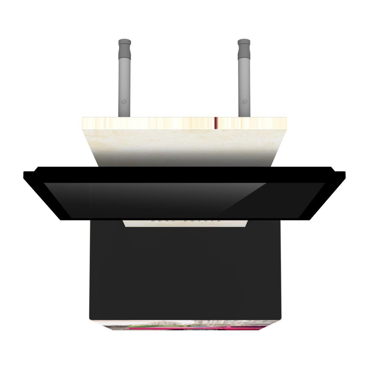 Trade show display structure with modular frame, monitor mount, and top shelf for exhibitions