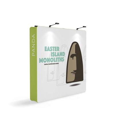 Tension fabric trade show display with Easter Island Monolith design for exhibitions and events