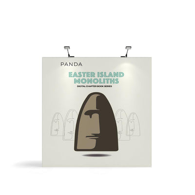 Tension fabric trade show display featuring Easter Island monolith graphic for exhibitions and events