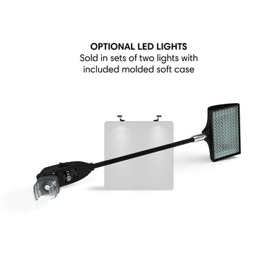 Optional LED lights accessory for trade show tension fabric displays with included soft case
