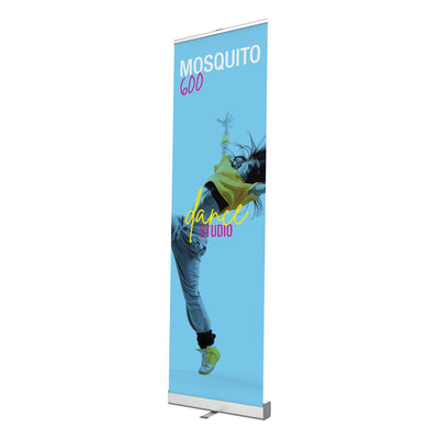Tall Mosquito 600 banner stand displaying a dance studio advertisement for trade shows and exhibitions
