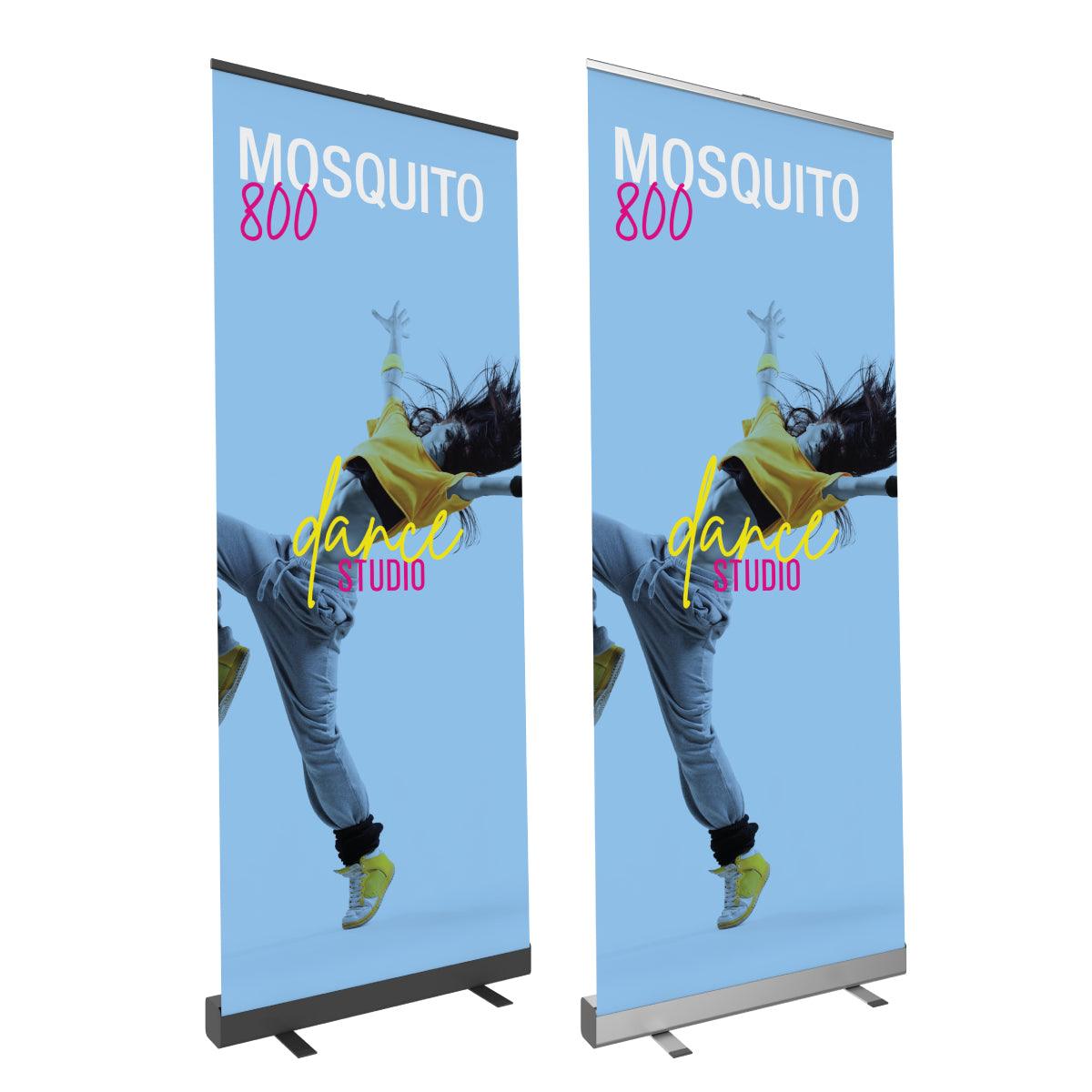 Dual retractable banner stands featuring dynamic dance studio graphics for trade shows and exhibitions