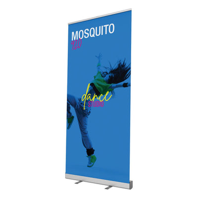 Retractable banner stand featuring dynamic dance studio promotion for trade shows and exhibition displays