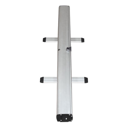 Compact banner stand base for trade shows and exhibitions with stabilizing feet for special events