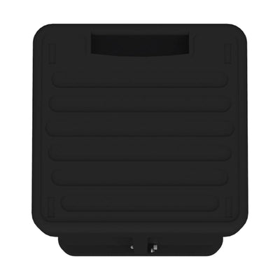 Expandable shipping case for trade shows and exhibitions with sturdy handle and secure latch