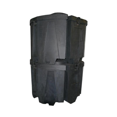 Stacked heavy-duty shipping cases designed for secure transport at trade shows and exhibitions